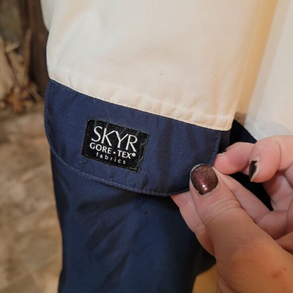 Vintage 1980s Unisex Small SKYR Ski Snow Jacket Red White Blue Men Women Preppy - Picture 6 of 11